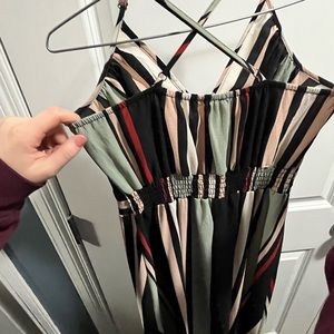 Long vertical stripe dress